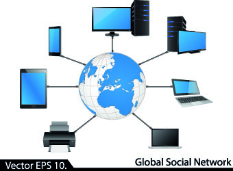 340x250 Lan Network Diagram Vector Illustration 02 Free Download
