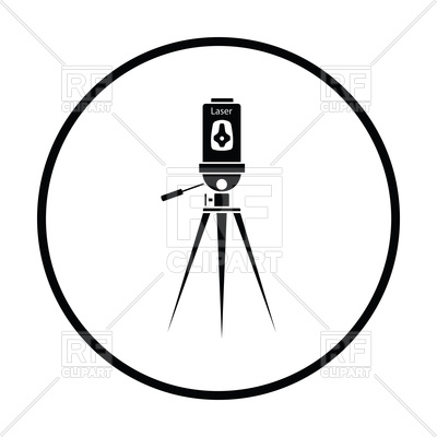 400x400 Thin Circle Design Of Laser Level Tool Icon Vector Image Vector