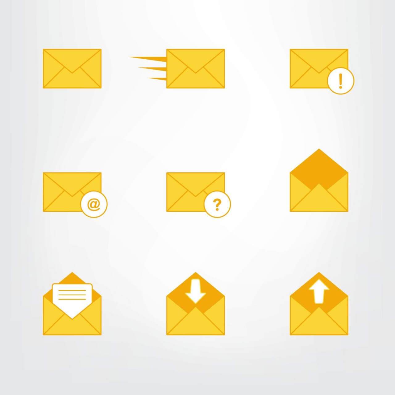 1280x1280 Free Vector Letter, Mail Symbols And Pictograms