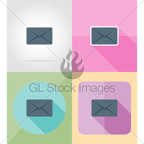 500x500 Mail Letter For Design Flat Icons Vector Illustration Gl Stock