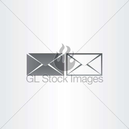 500x500 Black Envelope Letter Mail Vector Icons Gl Stock Images