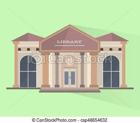 450x395 Building Of Library. Vector Isolated Object. Building Of Library