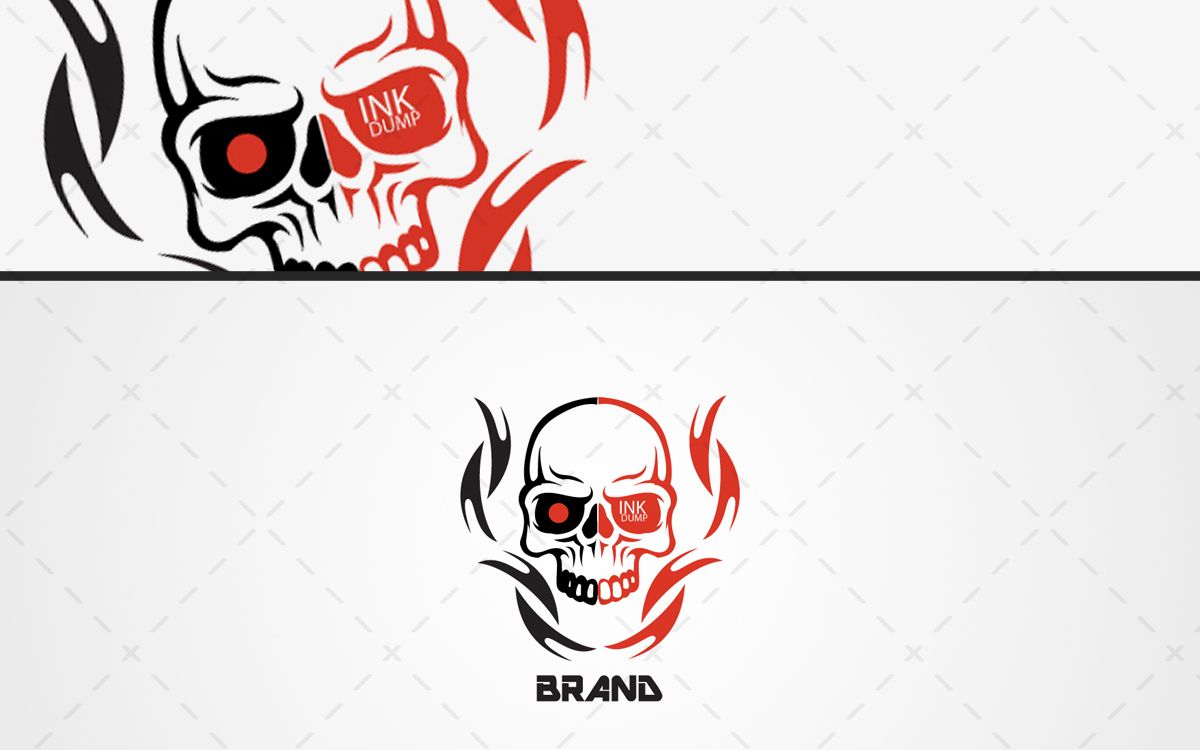 1200x750 Fiery Skull Logo For Sale