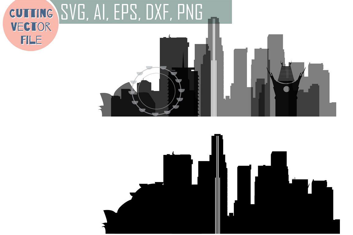 1158x772 Los Angeles Vector, California Skyline Usa City, Svg, Jpg, Png