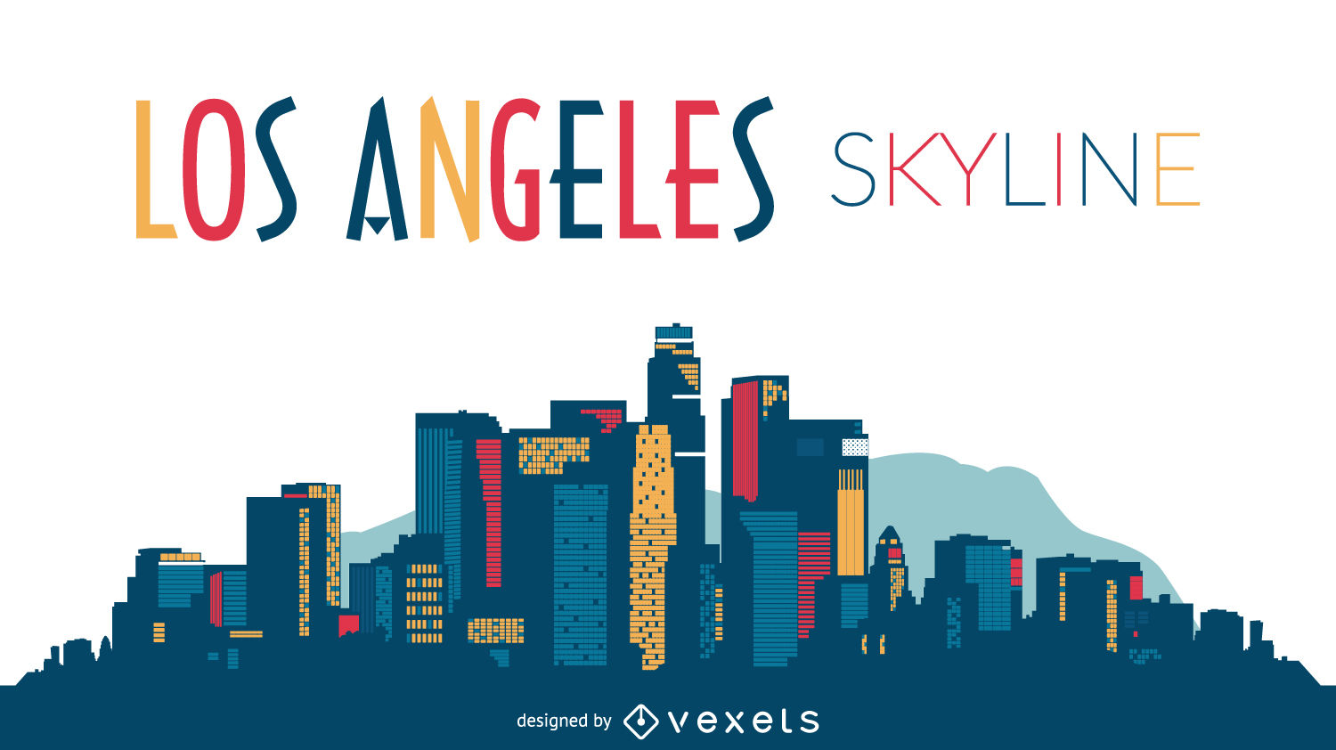 1500x842 Los Angeles Skyline Silhouette Design