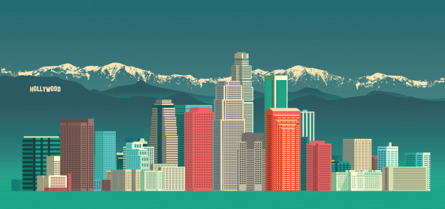 626x295 Los Angeles City Skyline Vector Premium Download