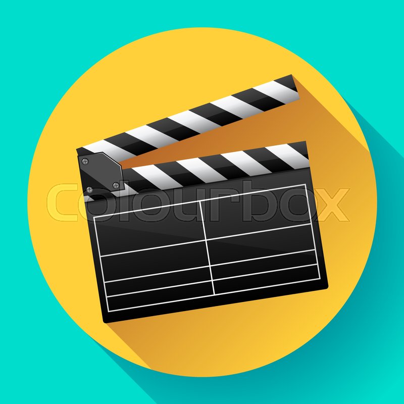 800x800 Movie Clapper Board Movie Maker Vector Cinema Icon Stock Vector