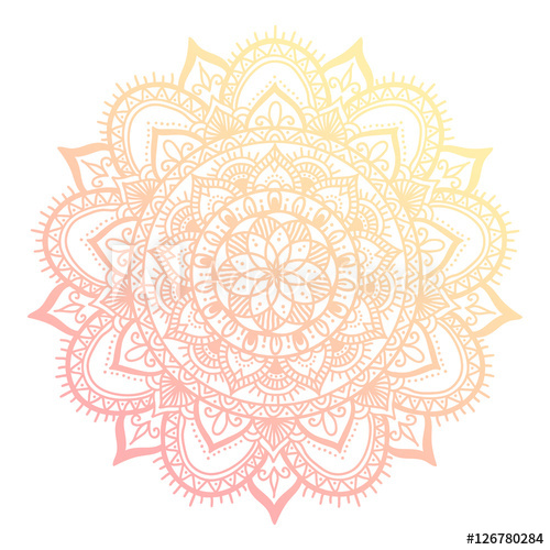 500x500 Outline Flower Mandala. Decorative Ornament. Floral Design Element