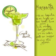 235x235 Illustration With Margarita Cocktail Vector Art Illustration