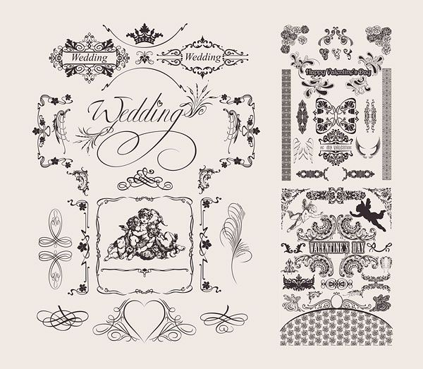 600x523 Wedding Lace Pattern Vector Material ~illustrations~