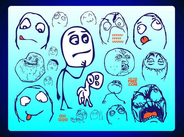 647x483 Memes Faces Vector Free Download