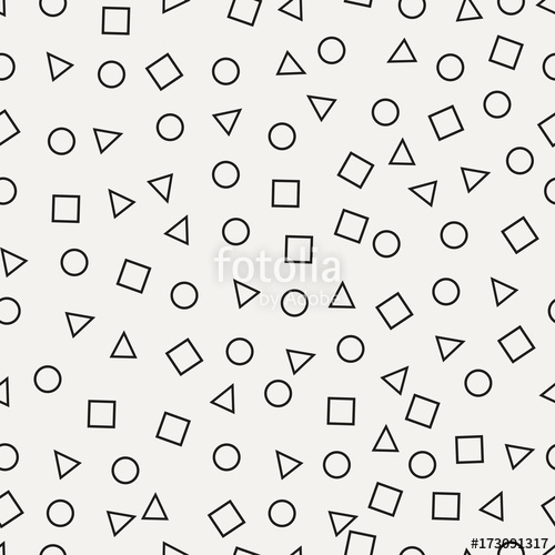 500x500 Memphis Seamless Pattern. Abstract Retro Background With Circle