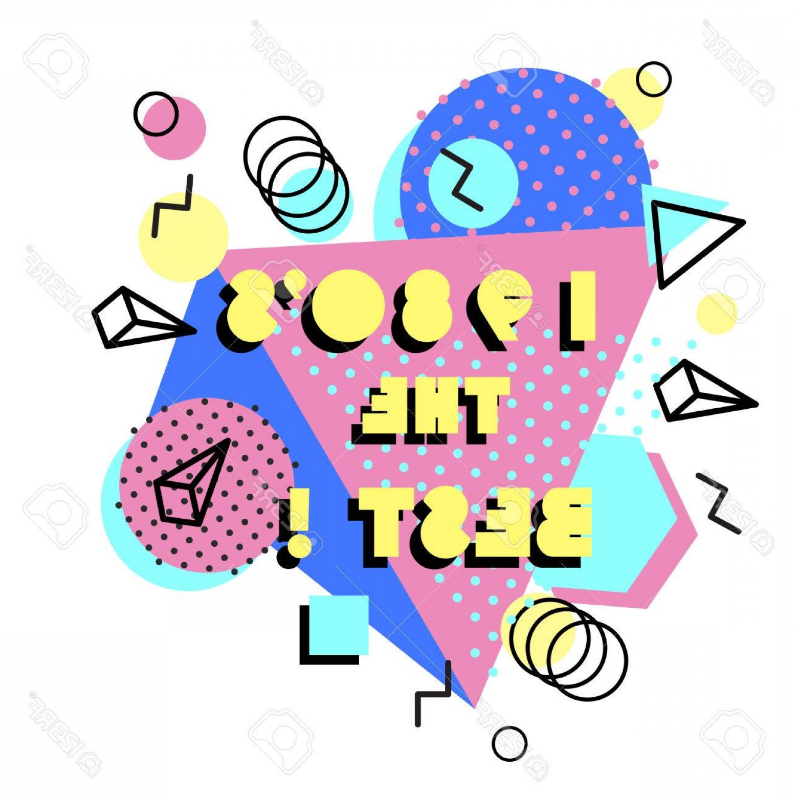 1560x1560 Photostock Vector Memphis Trendy Design With Geometric Shapes