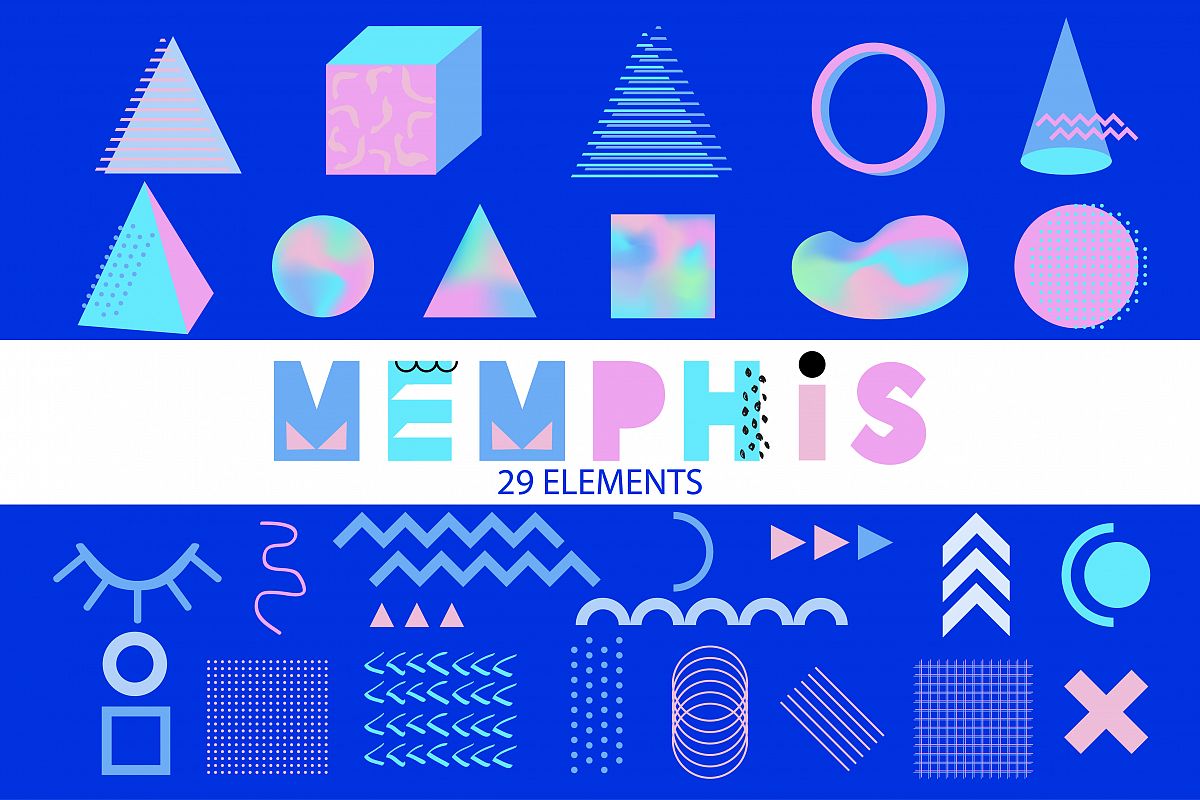 1200x800 Vector Memphis Elements