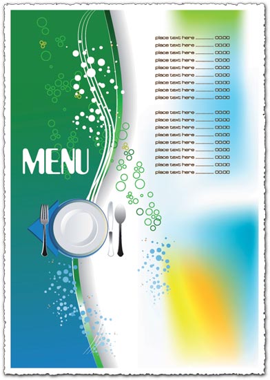 392x550 Restaurant Menu Vector Template