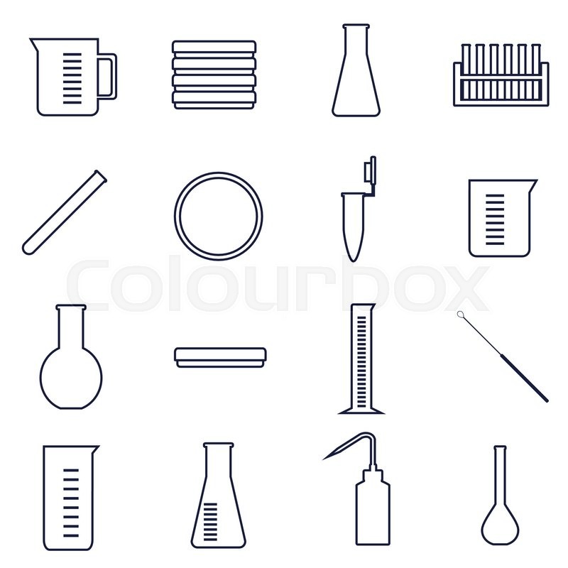 800x800 Set Of Icons For Microbiology Lab Work Stock Vector Colourbox