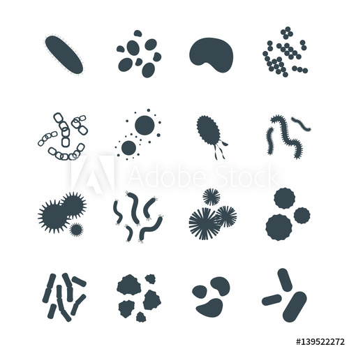 500x500 Bacteria Virus Microscopic Isolated Microbes Icon Human