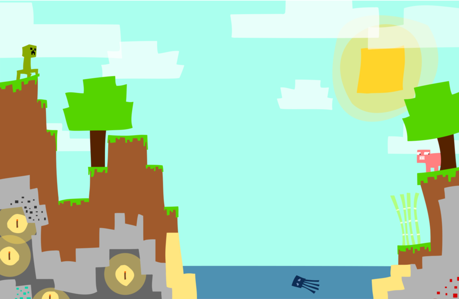 900x586 Minecraft Vector By Laggycreations