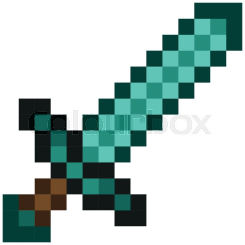 800x800 Minecraft Sword Diamond Stock Vector Colourbox