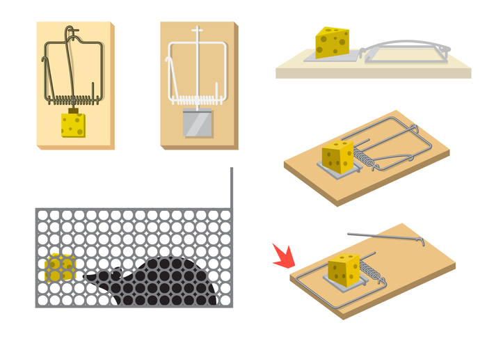700x490 Mouse Trap Vector With Cheese