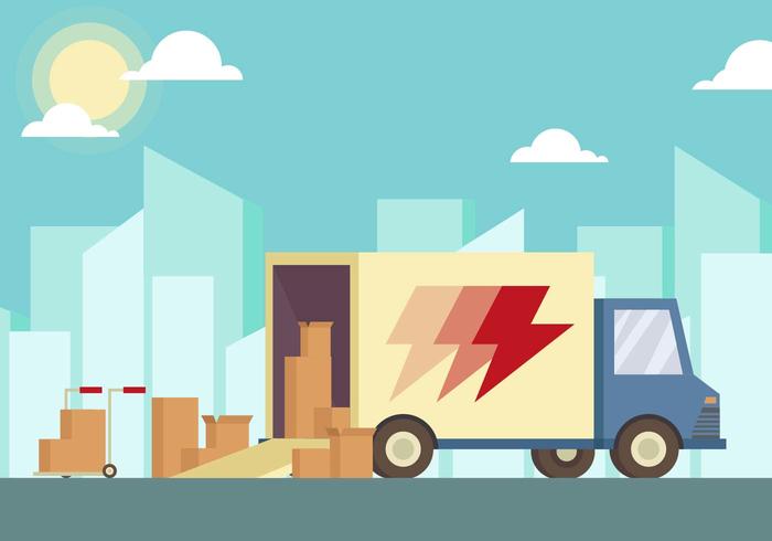 700x490 Moving Van Illustration Vector