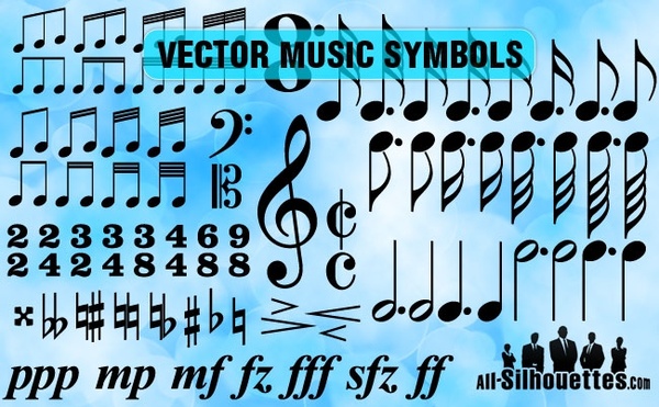 600x371 Vector Music Symbols Free Vector In Adobe Illustrator Ai ( .ai