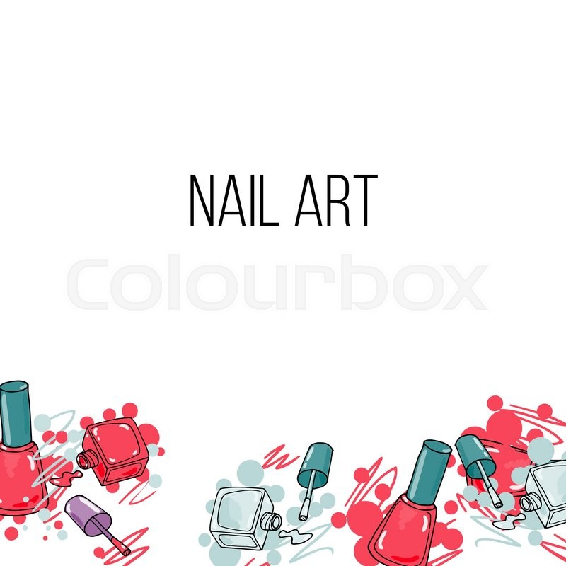 800x800 Vector Nail Lacquer Bottlesand Drops Of Nail Polish On White