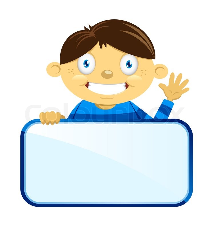 749x800 A Vector Illustration Of A Boy With A Blank Sign Name Tag