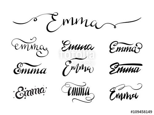 500x375 Personal Name Emma. Vector Handwritten Calligraphy Tattoo Design
