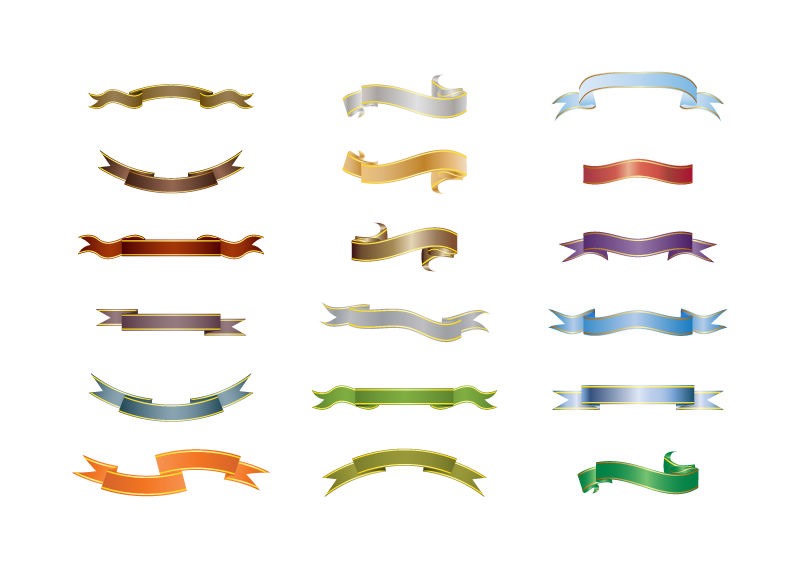 794x569 Ribbons Set Vector Graphic Free Vector Graphics All Free Web