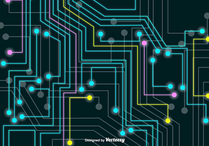 700x490 Neon Vector Technologic Circuits Board