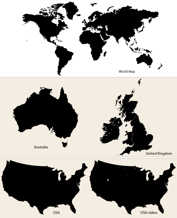 600x735 Vector Maps World Map, Australia, Uk And Usa 123freevectors