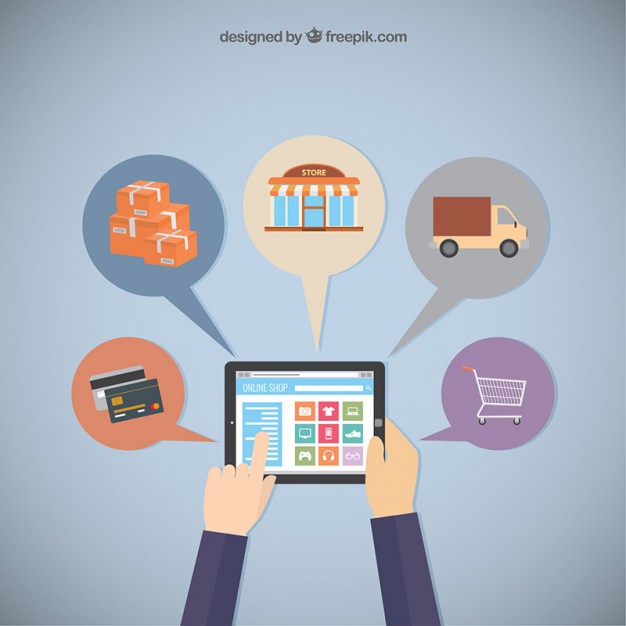626x626 Shopping Online With A Tablet Vector Free Download