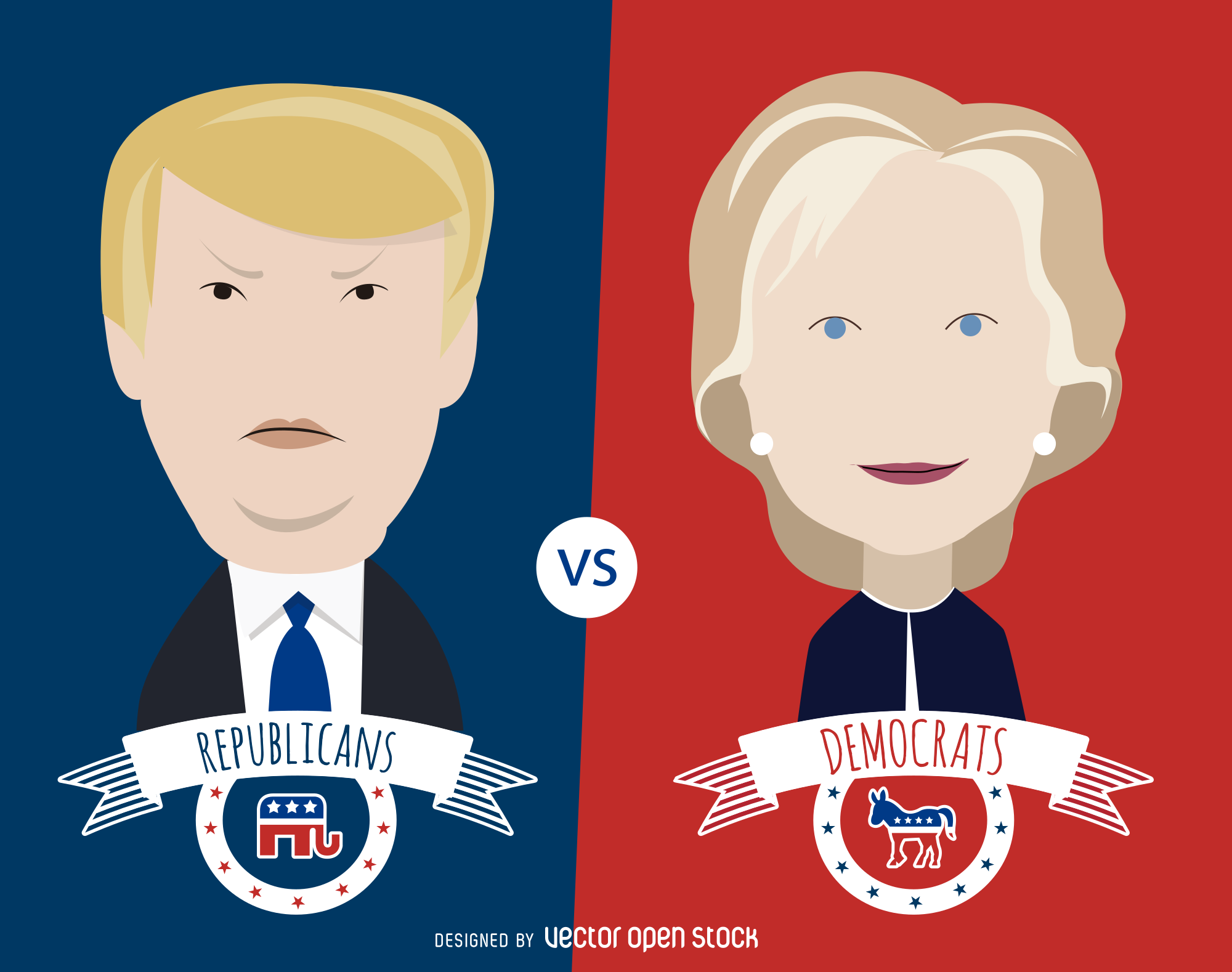 2000x1578 Fileusavector 022 01 Clinton And Trump Cartoon Illustration.svg