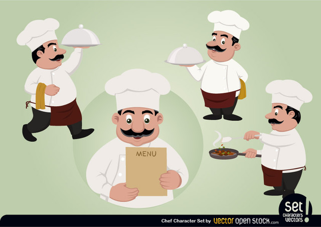 640x453 Free Vectors Chef Character Set Vector Open Stock