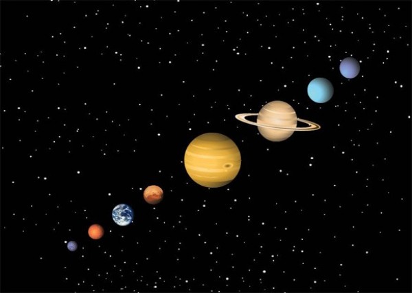 600x426 Realistic Outer Space Planets Vector Set