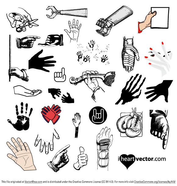 580x608 Free Hand Vector Pack