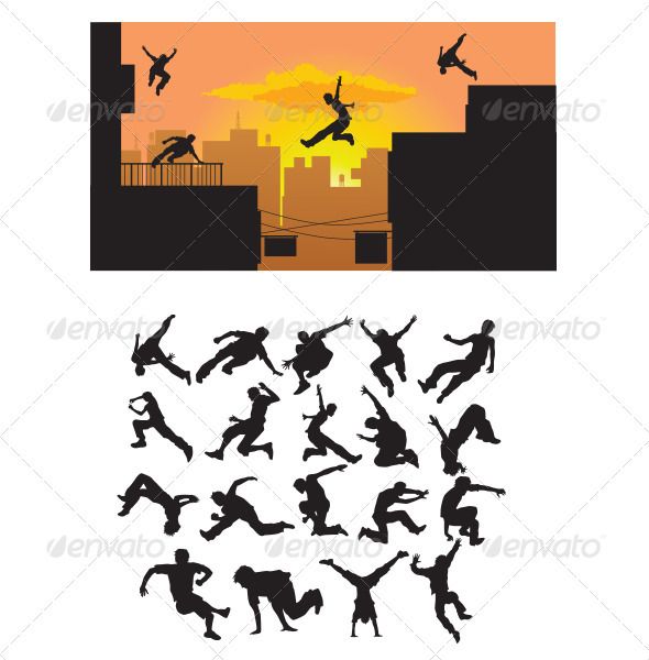 590x600 Parkour Silhouette