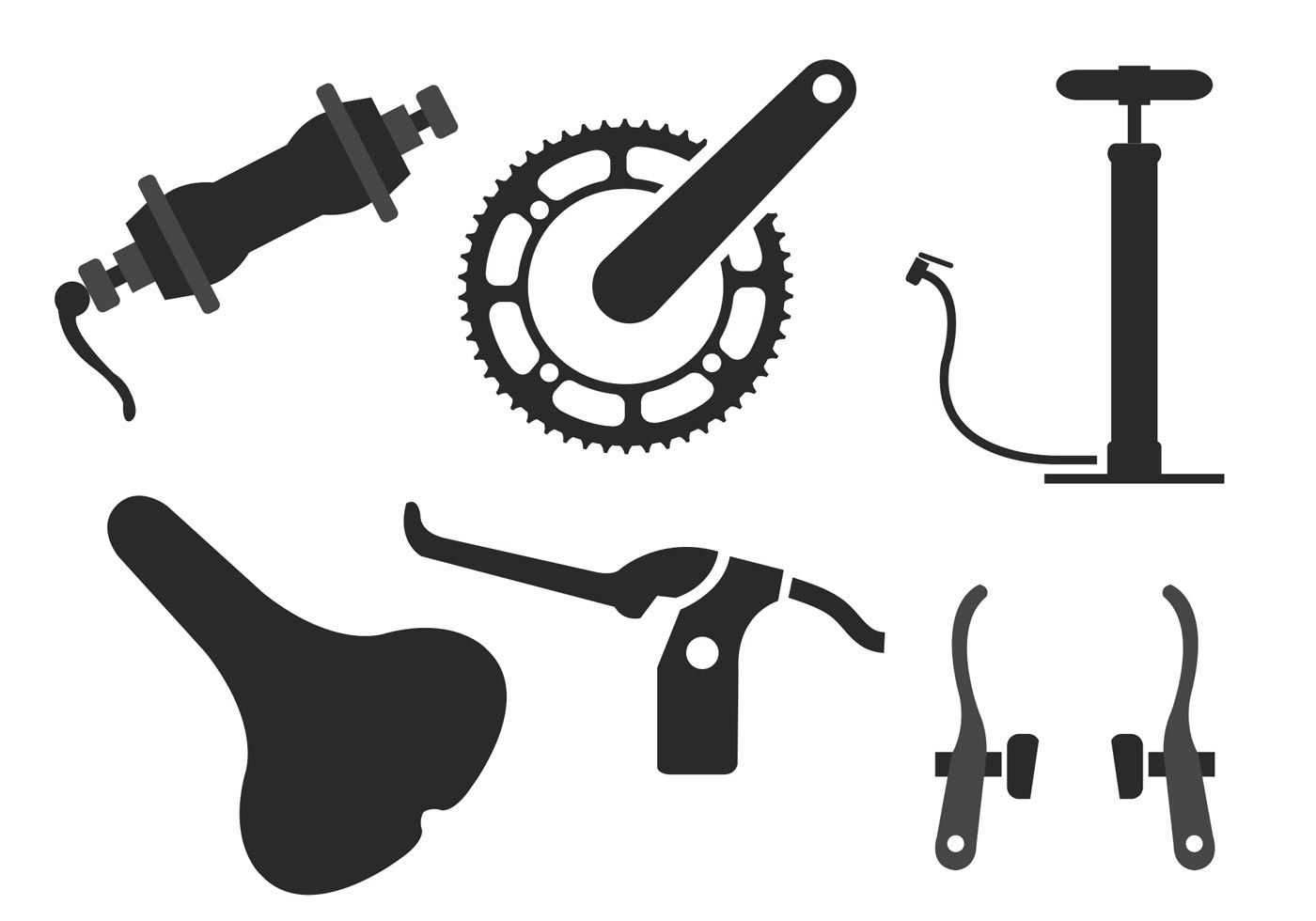 1400x980 Bike Parts Vector
