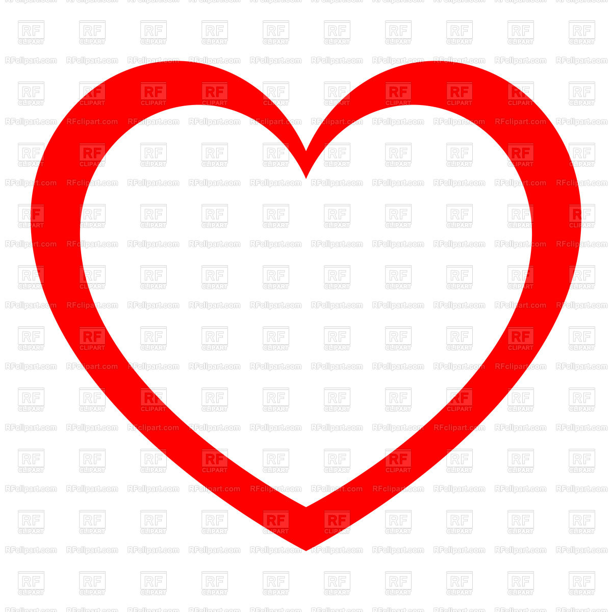 1200x1200 Heart Red Color With Empty In Center Simple Path Vector Image