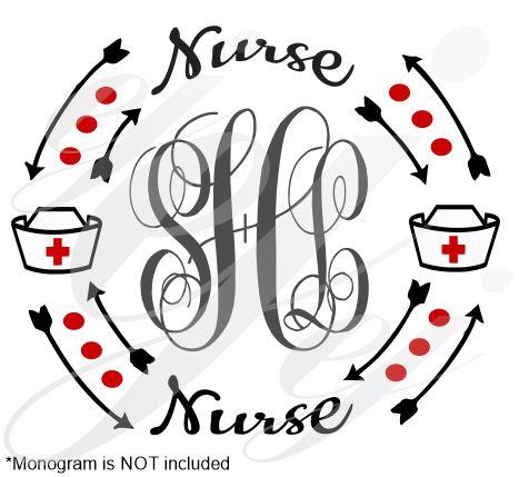 467x429 Nurse Monogram Frame Svg Dxf Pdf Jpg Jpeg Vector Graphic Design