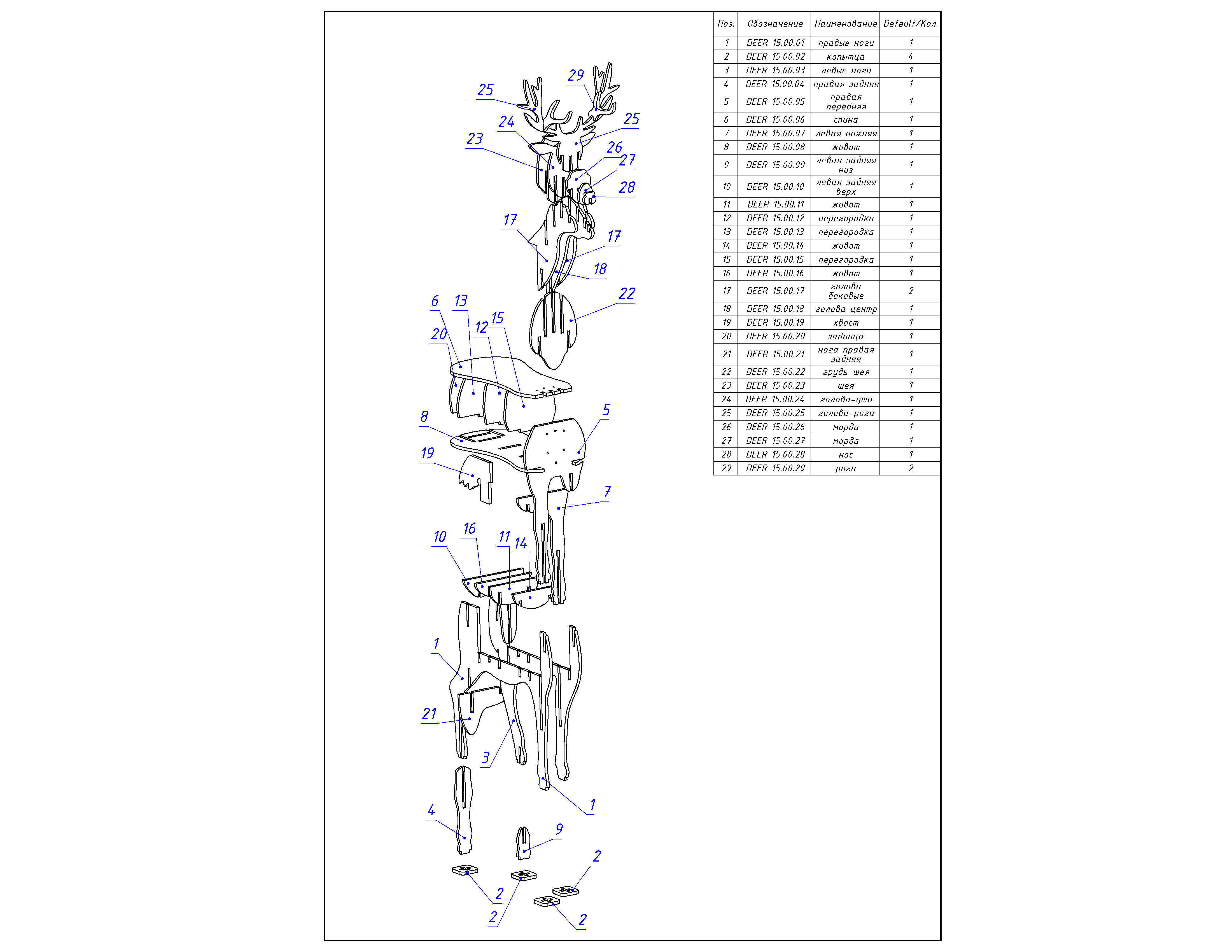 4400x3400 Cnc Vector For Deer Coffee Table 3d Cgtrader