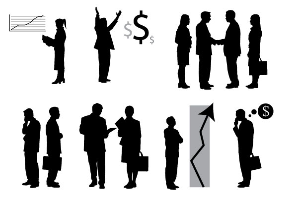 600x400 Best Of, Free Vector Business People Silhouette Packs