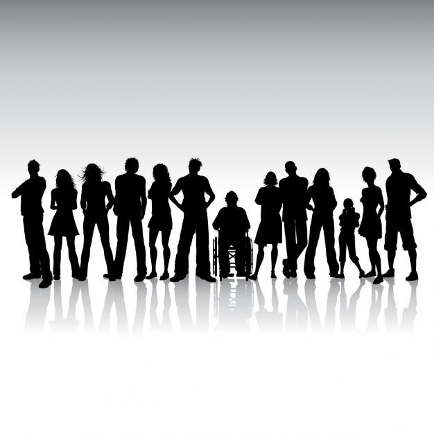 626x626 Silhoeutte Of A Huge Crowd Of People Vector Free Download