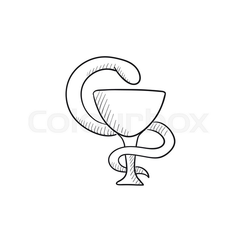 800x800 Pharmaceutical Medical Symbol Vector Sketch Icon Isolated On