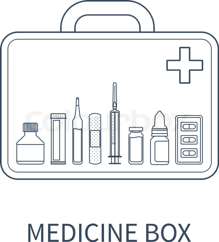 724x800 Vector Illustration Of Medicine Box With Different Pharmaceutical