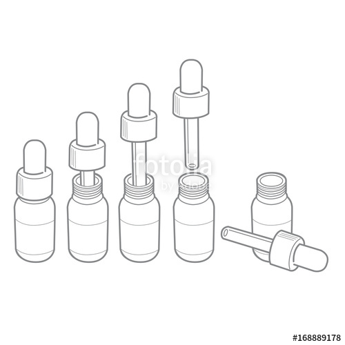 500x500 Vector Pharmaceutical Pipe Dropper Open And Closed Bottle Stock