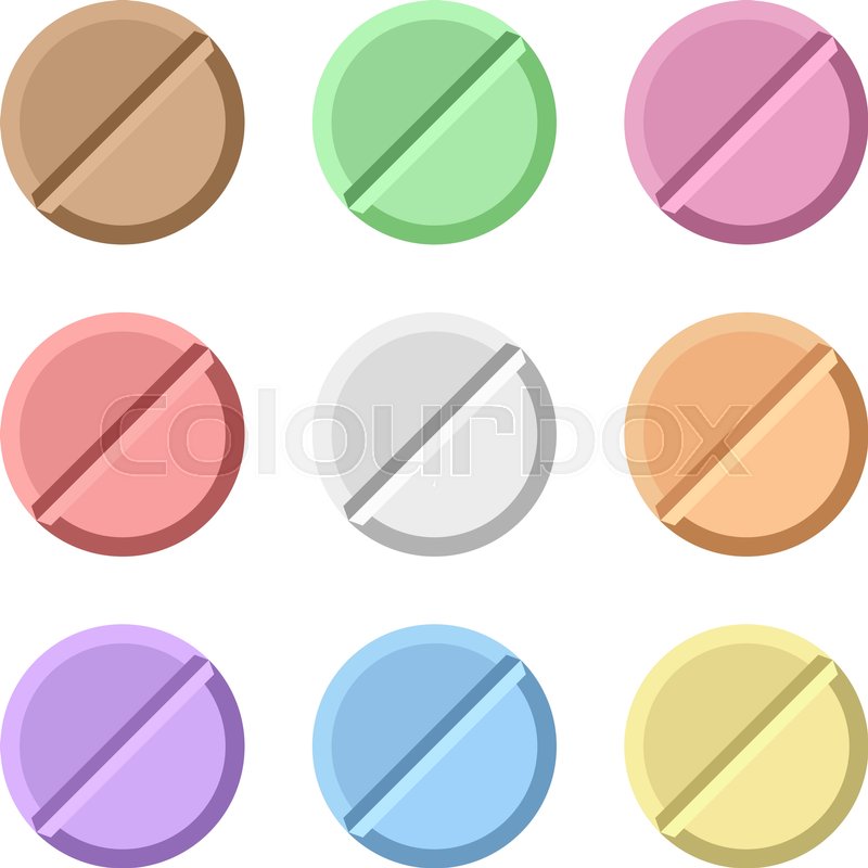 800x800 Set Of Vector Pills . Painkillers, Antibiotics, Vitamins And