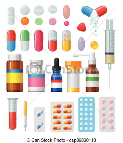 404x470 Set Of Vector Pills And Capsules. Icons Of Medicament. Tablets In
