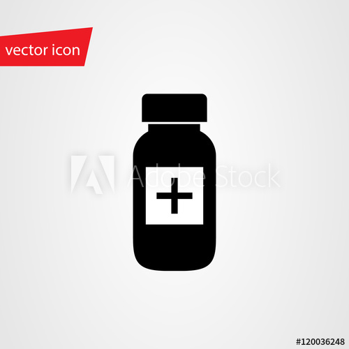 500x500 Vector Pills Bottle In Flat Style